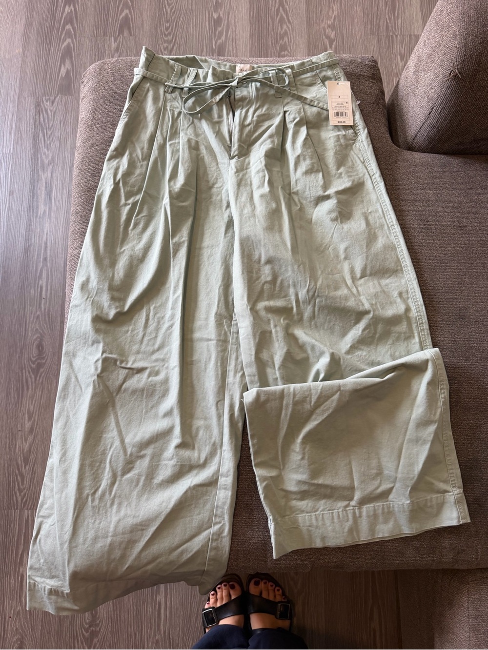 Target Women's Wide-Leg Pants in Light Sage Green